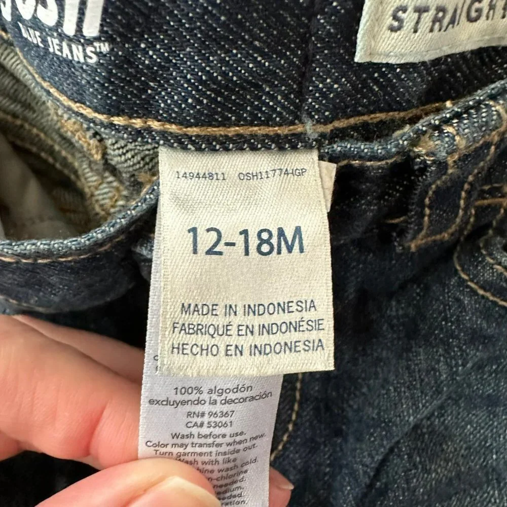 OshKosh B'gosh baby boys straight leg denim jeans -12/18M